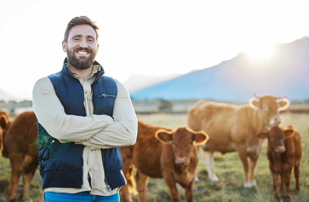 farmer with cattle